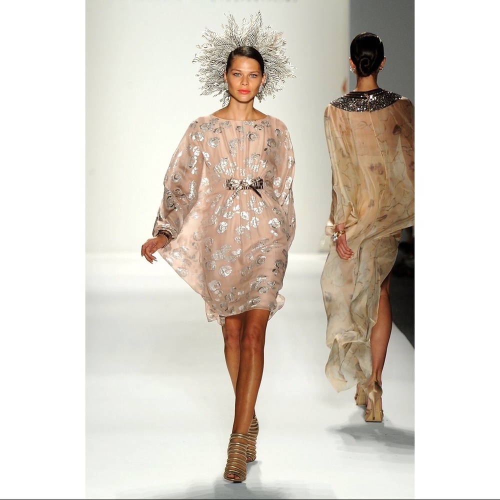 Norman Ambrose Runway Designer Rose Gold Dress